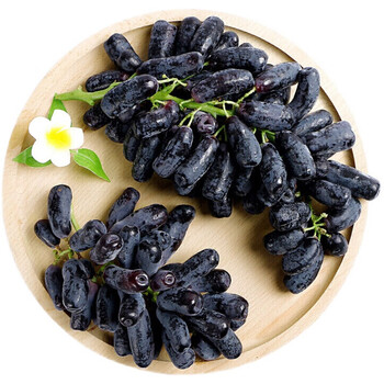 南棠美人指新鲜金手指黑提2斤装葡萄拇指黑手指无籽提子新鲜水果