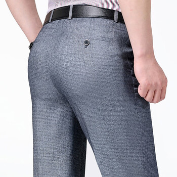 梦特娇(montagut)西裤商务休闲夏季薄款直筒男裤男士爸爸装免烫长裤