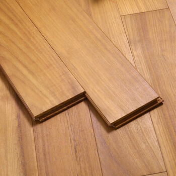 施韵令柚木地板柚木地板黑胡桃实木地板本色a级地热地暖锁 缅甸柚木12