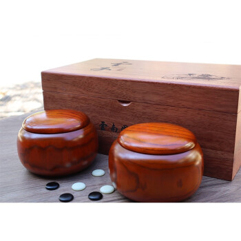云子（yunzi）围棋 悟系列A型单面凸磨砂（中号)沙比利木方外盒樟木罐 围棋套装