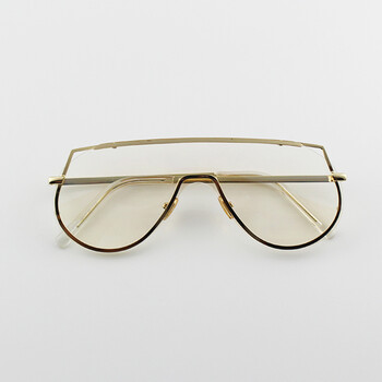 框架网红款潮男女韩国个性男款ins连体平光镜 金框透明片 昆德拉镜袋