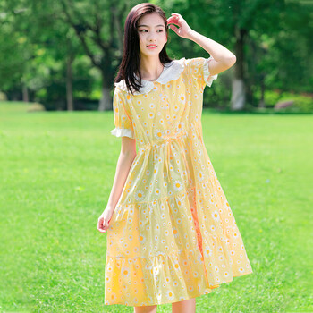 墨庭青少女生20岁女孩穿的连衣裙少女碎花23夏季学院风小清新初高中学
