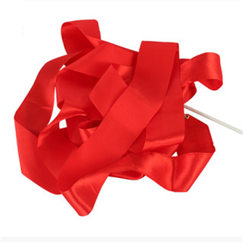 艺术体操七彩飘带 丝绸丝带彩绸舞带 4m彩带大红色 1条