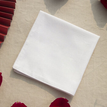 密坊手帕男女士随身纯色手绢擦汗全棉布柔软方巾可绣名字生日礼物白色