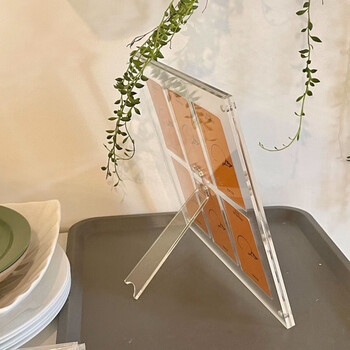 abdt中间凹槽6宫格亚克力相框透明磁吸3寸拍立得爱豆 6宫格相框