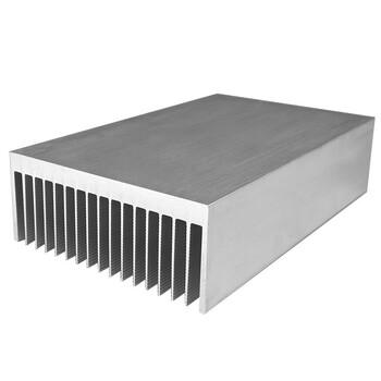 散热片铝高倍齿电源散热器合金铝型材宽120高50长可定制厂家 红色