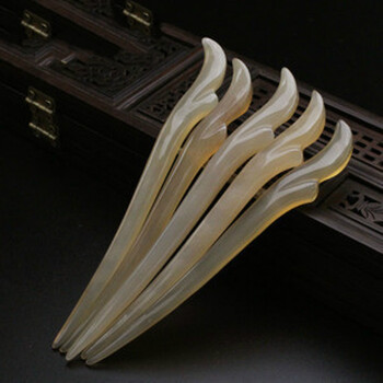 牛角羊角发簪复古中国风古典簪子宫廷盘头发饰发钗步摇春芽12cm小簪