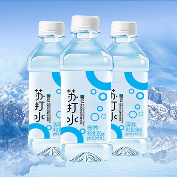 苏打水整箱350ml2412瓶无气弱碱性无糖果味饮料柠檬蜜桃水批发12瓶装