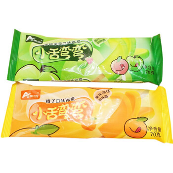 橙子蜜桃苹果味奥雪小舌弯弯冰棍雪糕绿舌头冰淇淋冷饮新品10支橙子味