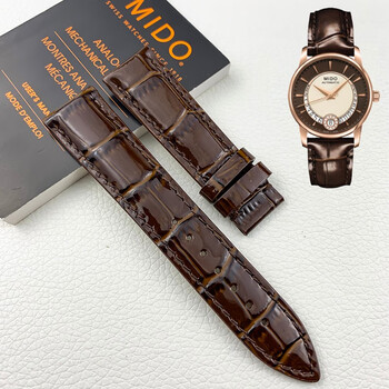 代用于美度m007原装皮手表带贝伦赛丽原厂m007207a皮带真皮表带18mm