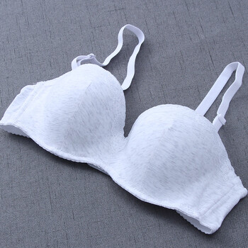 半杯文胸上托内衣女薄款大学生高中少女有软钢圈聚拢定型19-20岁 灰色