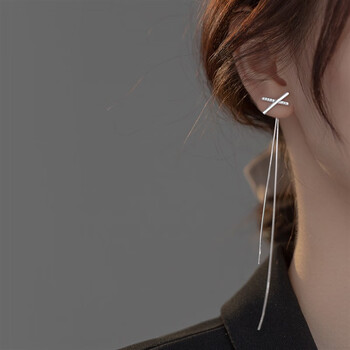 金木槿银流苏耳环女夏轻奢感长款耳线2022年新款潮耳钉耳饰品