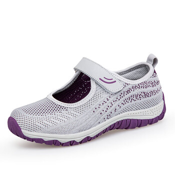 足力健健康妈妈鞋夏款透气中老年健步鞋软底舒适老人鞋女运动夏季老北