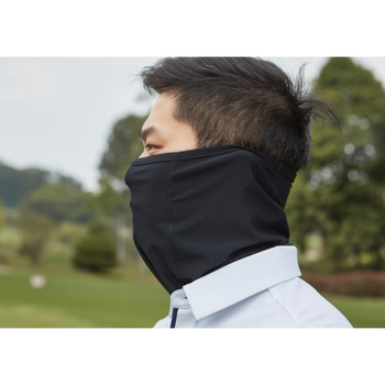 夏季高尔夫防晒脸罩冰丝透气男女面罩护脸护颈遮阳围脖新款黑色20002