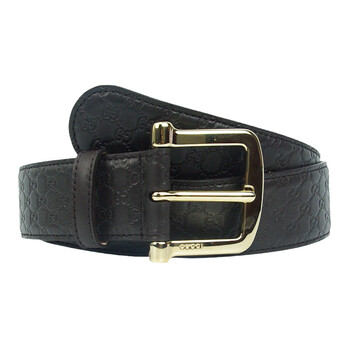 gucci/古驰男士皮带双g纹针扣腰带 深棕小g代购 85