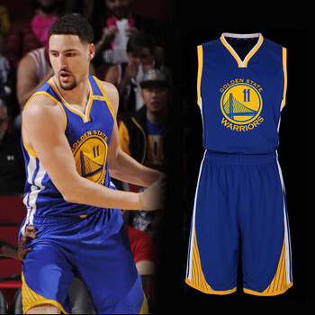 篮球训练服队服定制团购11号汤普森勇士蓝色队服定制找客服无咨询勿拍