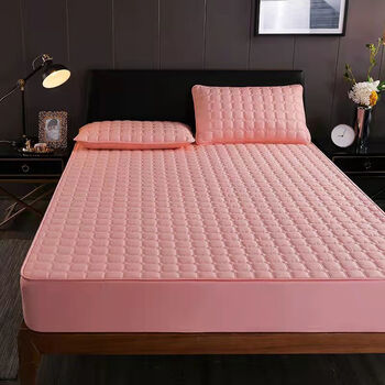 纯棉床笠单件全棉床垫套加厚席梦思床垫保护套夹棉防滑床套子 形破