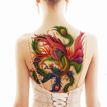 新品纹身贴满背满背后背纹身贴防水男女大图鲤鱼锦鲤九龙拉棺仿真刺青
