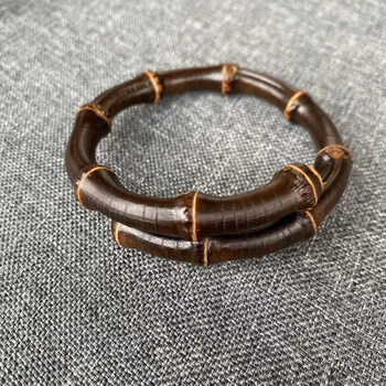 含春花紫竹藤手镯紫竹根手环黑玉竹子鸡血藤鞭交叉款手工男女情侣款