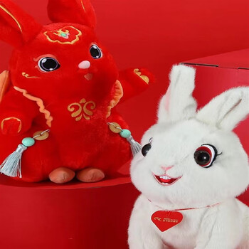 bmoi2023春晚兔团团兔圆圆公仔文创总台吉祥物正版毛绒礼盒装新年礼物