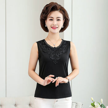 仙充充中老年吊带背心内搭蕾丝花边吊带背心女外穿中老年妈妈无袖内搭