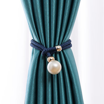 珍珠绑饰一对装轻奢收纳绳扎束带窗帘扣环收拢绳绑绳带子宝蓝两条装