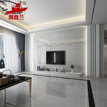 奥普兰客厅电视背景墙岩板大板现代简约微晶石大板砖背景墙影视墙整体
