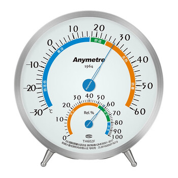anymetre)不锈钢温湿度计th603家用室内机械式高精度办公室厂房干湿表
