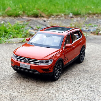 132大众途观l合金汽车模型仿真金属车模摆件回力玩具车橙色途观l