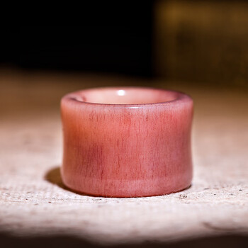 如邑老料满血骆驼骨扳指男女士文玩戒指射箭指环骨玩制品竹节扳指1922