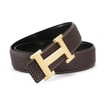 爱马 仕皮带皮带商务男士头层牛皮青年轻人休闲韩潮工字h扣真皮裤腰带