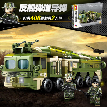 積木國產軍事系列積木東風21d導彈發射車器模型拼裝玩具反艦彈道導彈