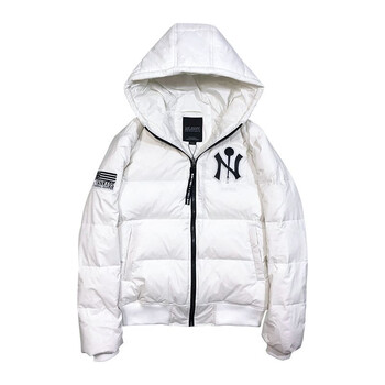 ny韩国白鸭绒连帽户外羽绒服男装情侣男大码棒球羽绒外套女 白色(连帽