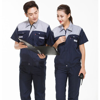 布来仕尼 短袖工作服套装男夏季酒店物业维修工人劳保服汽修工程服