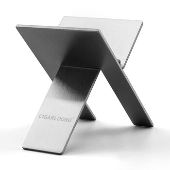茄皇cigarking雪茄托架不锈钢简约轻巧便捷三角架式平稳烟托银色