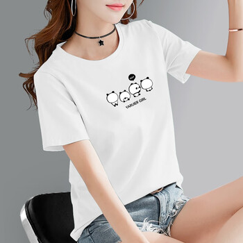 乐娟白色短袖t恤衫女生可爱ins潮流tshirt夏季卡通初高中学生纯棉宽松