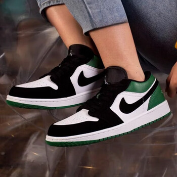 乔1 aj1黑绿 低帮女子篮球鞋运动女板鞋莆田纯原 553560-113 黑绿脚趾