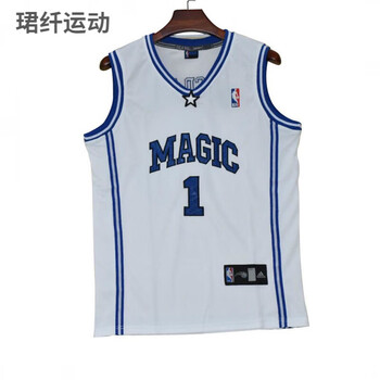魔术队麦迪1号刺绣球衣麦蒂蓝色 白色密绣篮球服复古球裤背心套装科