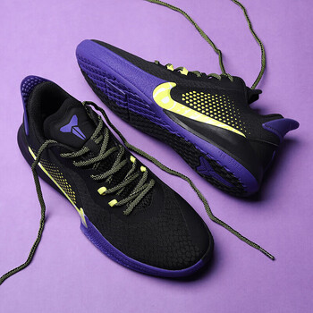 耐克森篮球鞋男黑曼巴二代湖人紫白金4运动鞋男5代实战低帮透气训