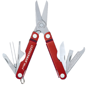 莱特曼 美国MICRA 多功能口袋组合迷你工具 军迷随身小工具钥匙扣工具 红色