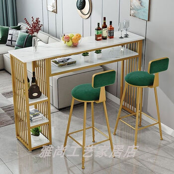 媛丽雅 吧台桌家用客厅隔断小吧台靠墙长条桌双层吧台桌椅高脚桌子窄
