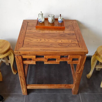 老榆木原生态餐桌实木小方桌仿古八仙桌茶桌中式餐桌正方形四方桌桌子