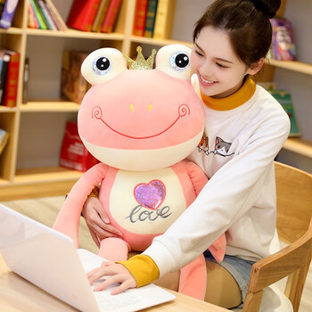 毛绒玩具青蛙公仔抱枕青蛙布娃娃玩偶布偶儿童六一生日礼物粉红色1米