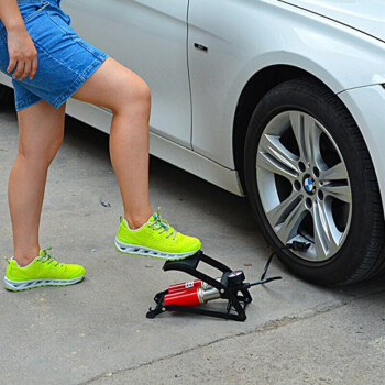 汽車高壓腳踏式打氣筒便攜腳踩自行車摩托充氣泵輪胎打氣泵打氣筒打