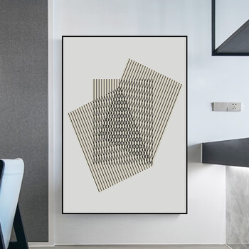 极简挂画高级感极简风装饰画艺术小众挂画黑白抽象立体壁画客厅玄关