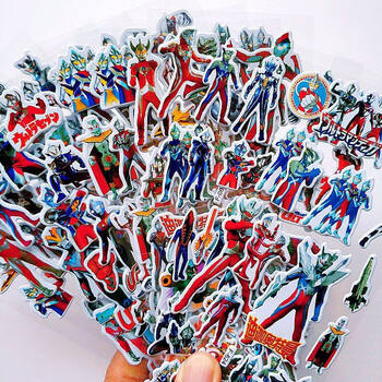 情人节礼物奥特曼儿童趣味粘贴贴画幼儿园奖励3立体泡泡贴卡通超人