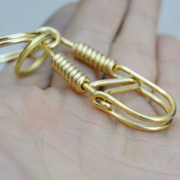 润华年抖音网红不锈钢焊丝钥匙扣 汽车钥匙圈男士手工腰挂焊条小鸟扣