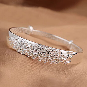 zgjh中国金行 孔雀手镯女999.