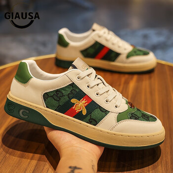 giausa轻奢侈品牌脏脏鞋男鞋秋冬季新款小蜜蜂休闲运动鞋子男士板鞋男