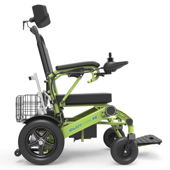 伊凯 智能电动轮椅车老年人残疾人折叠轻便老人车可上飞机铝合金锂电池四轮代步车EPW61-601 肉粉-6AH锂电-续航10KM